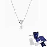 Silver & Rose Necklace Crysta Woman Romantic Gift