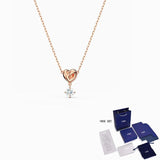 Silver & Rose Necklace Crysta Woman Romantic Gift