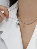 925 Sterling Silver Drop Pendant Necklace Minimalist Statement Gift Women