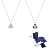 Rotating Orchid Crystal Necklace for Women Bride Gift