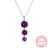 Crystals Maxi Round Pendant Necklace 925 Sterling Silver