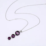 Crystals Maxi Round Pendant Necklace 925 Sterling Silver