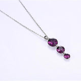Crystals Maxi Round Pendant Necklace 925 Sterling Silver