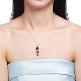 Crystals Maxi Round Pendant Necklace 925 Sterling Silver