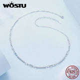 925 Silver Square Zircon Necklace for Wedding