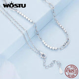 925 Silver Square Zircon Necklace for Wedding