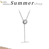 925 Silver Hearts Pendant Classic CZ Circle Necklace for Women