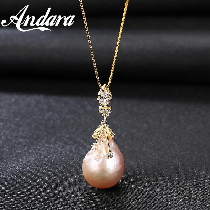 Baroque Pearl Necklace 925 Silver Charm Wedding Gift