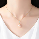 Baroque Pearl Necklace 925 Silver Charm Wedding Gift