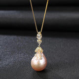 Baroque Pearl Necklace 925 Silver Charm Wedding Gift