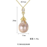 Baroque Pearl Necklace 925 Silver Charm Wedding Gift