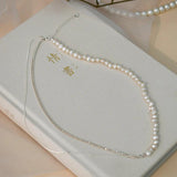 4-5mm Baroque Pearl Choker Necklace 925 Sterling Silver Jewelry