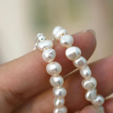 4-5mm Baroque Pearl Choker Necklace 925 Sterling Silver Jewelry