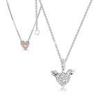 Valentines Sparkling Heart Necklace 925 Sterling Silver Women's Jewelry