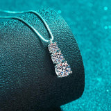1.8CT Moissanite Pendant Necklace For Women 925 Sterling Silver Box Chain