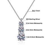 1.8CT Moissanite Pendant Necklace For Women 925 Sterling Silver Box Chain