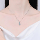 1.8CT Moissanite Pendant Necklace For Women 925 Sterling Silver Box Chain