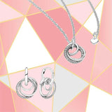 S925 Sterling Silver Hoop Earrings & Necklace Set for Women