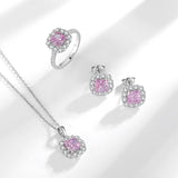 925 Silver Pink Gemstone Pendant Necklace For Women