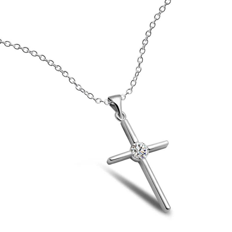 925 Silver Cross Pendant Necklace - Personalized Choker for Women