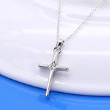 925 Silver Cross Pendant Necklace - Personalized Choker for Women