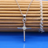 925 Silver Cross Pendant Necklace - Personalized Choker for Women