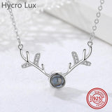 925 Silver Deer Necklace with Zircon Choker for Women