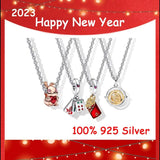 Chinese Style 925 Silver Rabbit Ingot Necklace Set Women Jewelry