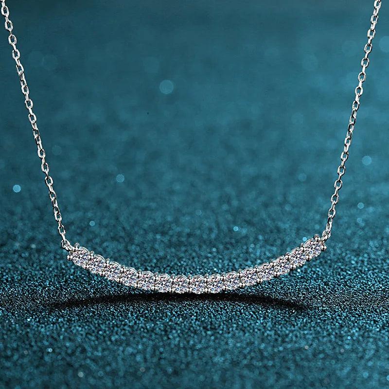 0.9ct Mosanne Stone Diamond Necklace 925 Sterling Silver Romantic Jewelry