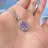 Amethyst Stone Clavicle Chain Necklace 925 Sterling Silver Pendant