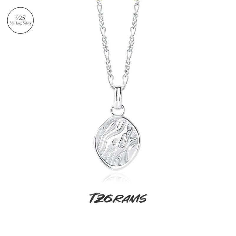 925 Silver Vintage Necklace Oval Coin Pendant Fine Jewelry