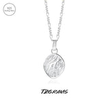 925 Silver Vintage Necklace Oval Coin Pendant Fine Jewelry