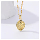 925 Silver Vintage Necklace Oval Coin Pendant Fine Jewelry