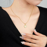 925 Silver Vintage Necklace Oval Coin Pendant Fine Jewelry