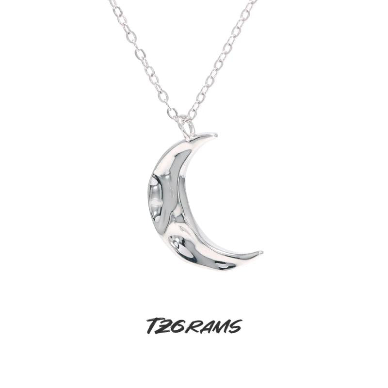 Moon Shape Sterling Silver Necklace for Women