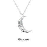 Moon Shape Sterling Silver Necklace for Women
