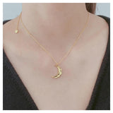 Moon Shape Sterling Silver Necklace for Women