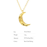 Moon Shape Sterling Silver Necklace for Women