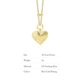 925 Retro Heart Necklace Personalized Wedding Accessories