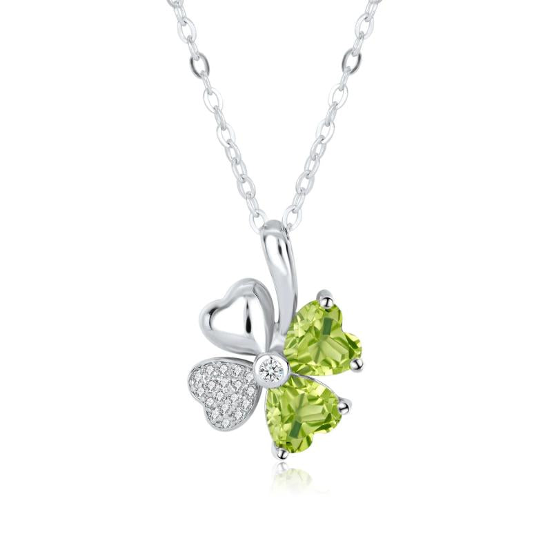 Peridot Citrine Pendant Necklace 925 Silver Chain