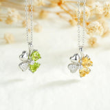 Peridot Citrine Pendant Necklace 925 Silver Chain
