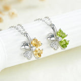 Peridot Citrine Pendant Necklace 925 Silver Chain