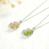 Peridot Citrine Pendant Necklace 925 Silver Chain