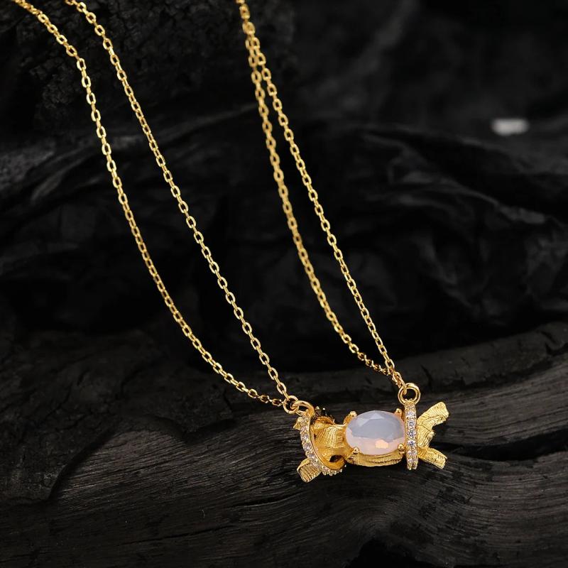 S925 Sterling Silver Zircon Candy Necklace