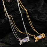 S925 Sterling Silver Zircon Candy Necklace