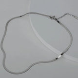 Minority S925 Sterling Silver Short Smooth Necklace Blade Chain