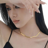 Minority S925 Sterling Silver Short Smooth Necklace Blade Chain