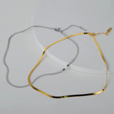 Minority S925 Sterling Silver Short Smooth Necklace Blade Chain