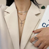 S925 Silver Flat Snake Bone Wide Necklace Female Net Red