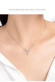 925 Silver Whale Crystal Pendant Necklace Light Chain Protect Animals
